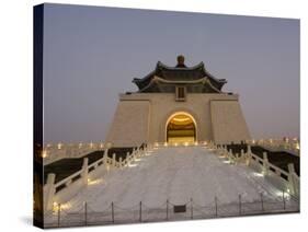 Moon, Chiang Kaishek Memorial Hall Park in Evening, Taipei City, Taiwan-Christian Kober-Stretched Canvas