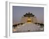 Moon, Chiang Kaishek Memorial Hall Park in Evening, Taipei City, Taiwan-Christian Kober-Framed Photographic Print