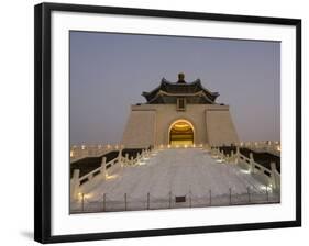 Moon, Chiang Kaishek Memorial Hall Park in Evening, Taipei City, Taiwan-Christian Kober-Framed Photographic Print