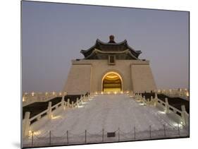 Moon, Chiang Kaishek Memorial Hall Park in Evening, Taipei City, Taiwan-Christian Kober-Mounted Photographic Print