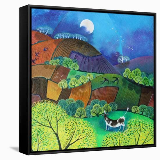 Moon cow; 2016;-Lisa Graa Jensen-Framed Stretched Canvas
