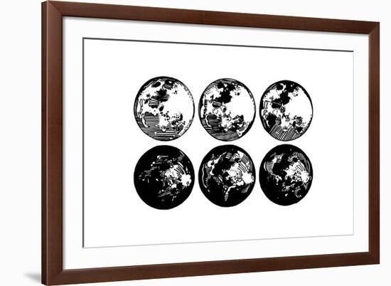 Moon Drawings-null-Framed Art Print