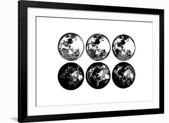 Moon Drawings-null-Framed Art Print