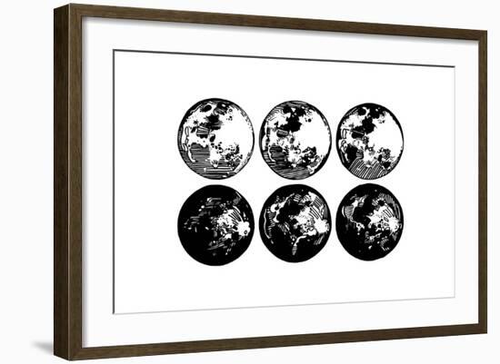 Moon Drawings-null-Framed Art Print