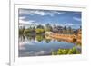 Moon Embracing Pagoda with Suocui Bridge in Lijiang, Yunnan, China, Asia-Andreas Brandl-Framed Photographic Print