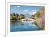 Moon Embracing Pavilion and Suocui Bridge at Black Dragon Pool in Jade Spring Park, Lijiang, Yunnan-Andreas Brandl-Framed Photographic Print