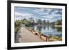 Moon Embracing Pavilion and Suocui Bridge at Black Dragon Pool, Lijiang, Yunnan, China, Asia-Andreas Brandl-Framed Photographic Print