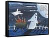 Moon Face Ghosts on Halloween-sylvia pimental-Framed Stretched Canvas