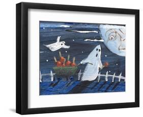 Moon Face Ghosts on Halloween-sylvia pimental-Framed Art Print