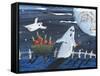 Moon Face Ghosts on Halloween-sylvia pimental-Framed Stretched Canvas