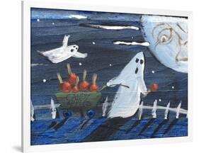 Moon Face Ghosts on Halloween-sylvia pimental-Framed Art Print