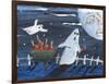 Moon Face Ghosts on Halloween-sylvia pimental-Framed Art Print