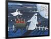 Moon Face Ghosts on Halloween-sylvia pimental-Framed Art Print