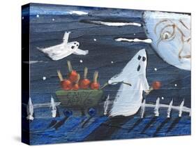 Moon Face Ghosts on Halloween-sylvia pimental-Stretched Canvas