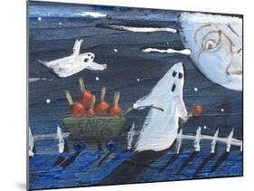 Moon Face Ghosts on Halloween-sylvia pimental-Mounted Art Print