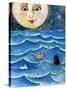 Moon Face Mermaid in The Sea-sylvia pimental-Stretched Canvas
