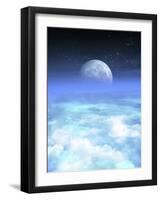 Moon From Earth, Artwork-Victor Habbick-Framed Photographic Print