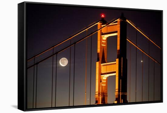 Moon Gate, Iconic and Epic Golden Gate Bridge, San Francisco Night Shot-Vincent James-Framed Stretched Canvas