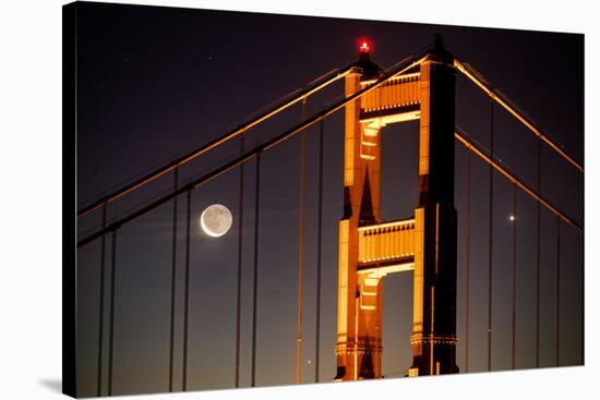 Moon Gate, Iconic and Epic Golden Gate Bridge, San Francisco Night Shot-Vincent James-Stretched Canvas