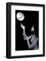 Moon in Hands. Attractive Fairy Girl-sad444-Framed Photographic Print