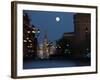 Moon is Seen over the Red Square in Moscow with the St. Basil Cathedral in the Background-null-Framed Photographic Print