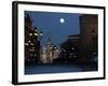 Moon is Seen over the Red Square in Moscow with the St. Basil Cathedral in the Background-null-Framed Photographic Print