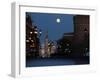 Moon is Seen over the Red Square in Moscow with the St. Basil Cathedral in the Background-null-Framed Photographic Print