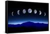 Moon Lunar Cycle in Night Sky, Time-Lapse Concept-Kagenmi-Framed Stretched Canvas