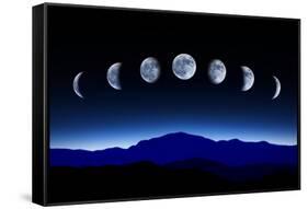 Moon Lunar Cycle in Night Sky, Time-Lapse Concept-Kagenmi-Framed Stretched Canvas