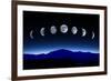 Moon Lunar Cycle in Night Sky, Time-Lapse Concept-Kagenmi-Framed Photographic Print