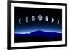 Moon Lunar Cycle in Night Sky, Time-Lapse Concept-Kagenmi-Framed Photographic Print