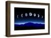 Moon Lunar Cycle in Night Sky, Time-Lapse Concept-Kagenmi-Framed Photographic Print