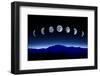 Moon Lunar Cycle in Night Sky, Time-Lapse Concept-Kagenmi-Framed Photographic Print