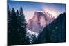 Moon Magic Behind Half Dome, Yosemite National Park, Hiking Outdoors-Vincent James-Mounted Photographic Print