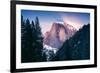 Moon Magic Behind Half Dome, Yosemite National Park, Hiking Outdoors-Vincent James-Framed Photographic Print