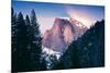 Moon Magic Behind Half Dome, Yosemite National Park, Hiking Outdoors-Vincent James-Mounted Photographic Print