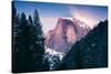 Moon Magic Behind Half Dome, Yosemite National Park, Hiking Outdoors-Vincent James-Stretched Canvas