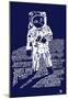 Moon Mission Astronauts Text Poster-null-Mounted Poster