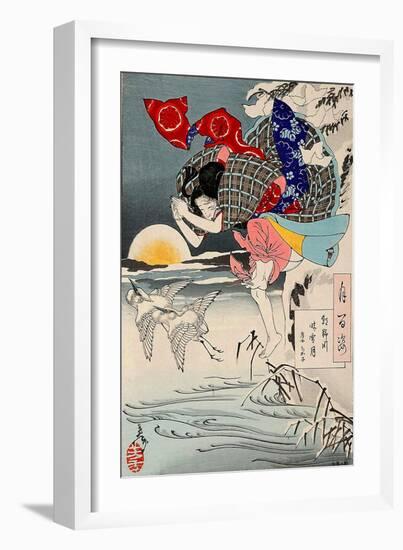 Moon of Pure Snow at Asano River, One Hundred Aspects of the Moon-Yoshitoshi Tsukioka-Framed Giclee Print