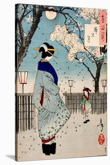 Moon of the Pleasure Quarters, One Hundred Aspects of the Moon-Yoshitoshi Tsukioka-Stretched Canvas