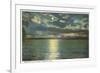 Moon on Lake Erie, Conneaut, Ohio-null-Framed Premium Giclee Print