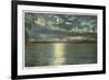 Moon on Lake Erie, Conneaut, Ohio-null-Framed Premium Giclee Print