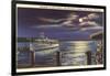 Moon on Lake Geneva, Wisconsin-null-Framed Art Print