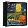 Moon Orange Label - Redlands, CA-Lantern Press-Framed Stretched Canvas