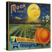 Moon Orange Label - Redlands, CA-Lantern Press-Stretched Canvas