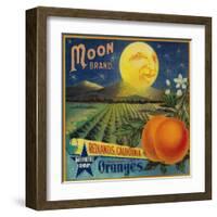 Moon Orange Label - Redlands, CA-Lantern Press-Framed Art Print