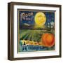 Moon Orange Label - Redlands, CA-Lantern Press-Framed Art Print