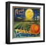 Moon Orange Label - Redlands, CA-Lantern Press-Framed Art Print