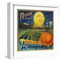 Moon Orange Label - Redlands, CA-Lantern Press-Framed Art Print