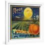 Moon Orange Label - Redlands, CA-Lantern Press-Framed Art Print